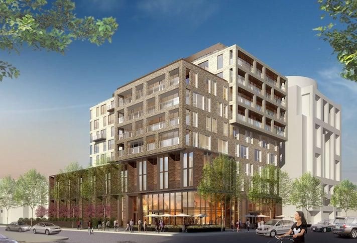 A rendering of the condo project at 8th and O streets NW. 