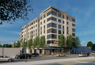 A rendering of the redevelopment on the American Legion site in Arlington's Virginia Square neighborhood