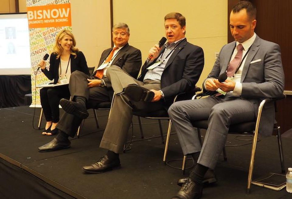 Baker Tilly's Courtney Davidson, Republic Properties' Steven Grigg, EagleBank's Ryan Riel and Ryan's Steve Thompson