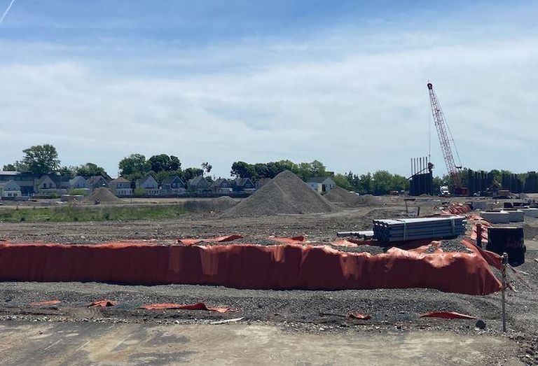 The Suffolk Downs construction site in Revere. 