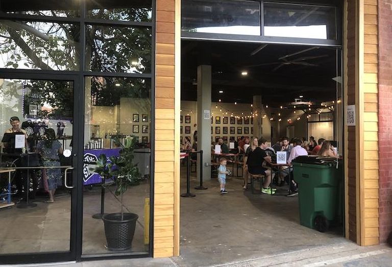 The entrance into City-State Brewing Co. from the Metropolitan Branch Trail side. 