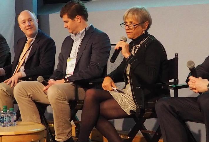 NoMa BID President Robin-Eve Jasper speaking at a 2018 Bisnow event. 