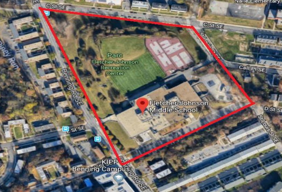 The site of the former Fletcher-Johnson Middle School on Benning Road SE. 