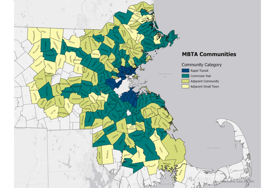 Map of MBTA Communities.