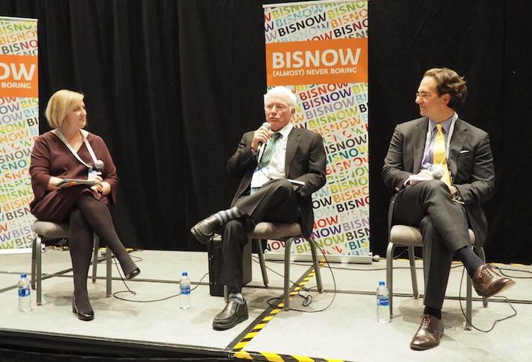 Streetsense's Patty Delk, Insight Property Group's Richard Hausler and Bozzuto's Toby Bozzuto