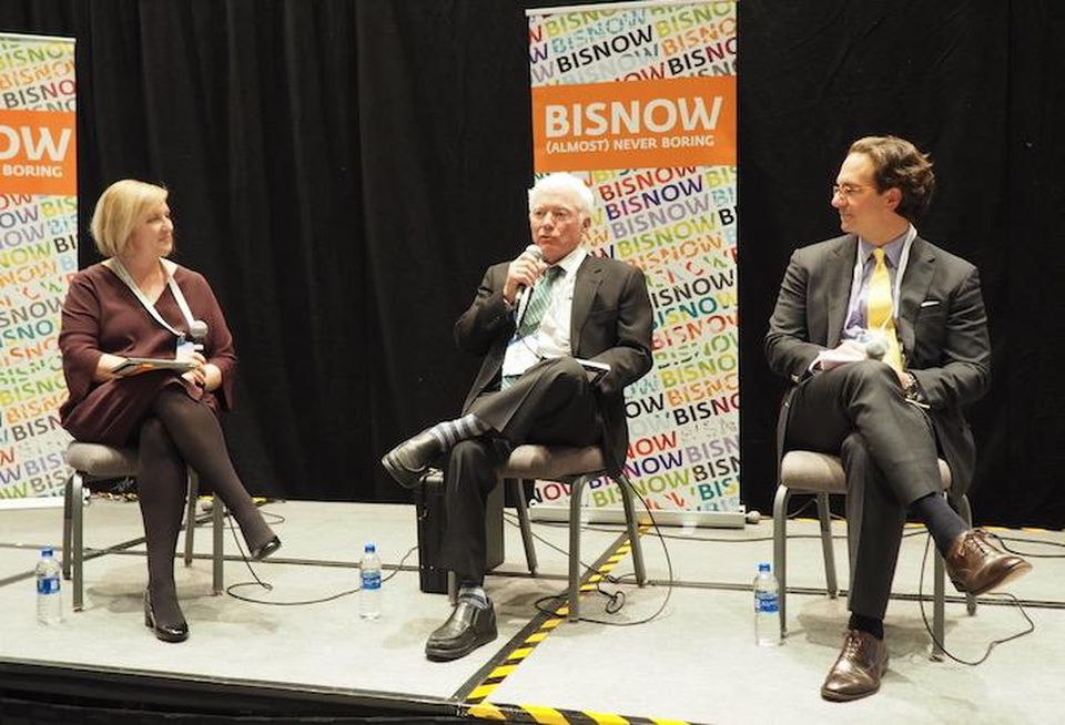 Streetsense's Patty Delk, Insight Property Group's Richard Hausler and Bozzuto's Toby Bozzuto