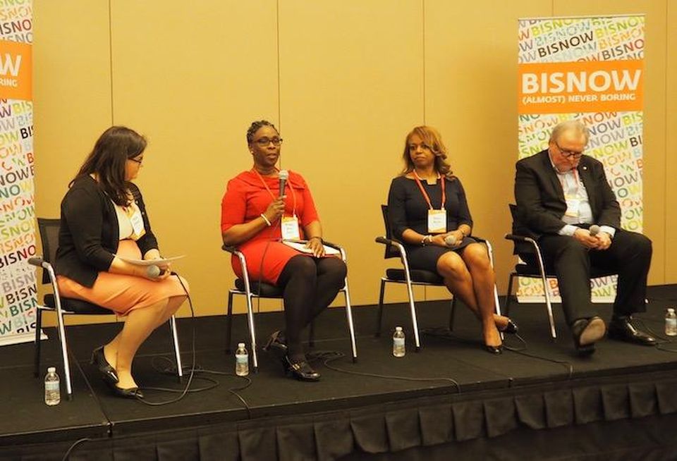 Capital Impact Partners' Candace Robinson, GEDCO's Nichole Doye Battle, DHCD's Sheila Miller and Wiencek + Associates' Michael Wiencek Jr.