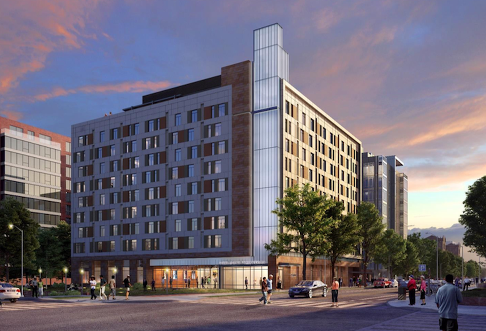 A rendering of the 222-unit development planned at 400 Eye St. SW.