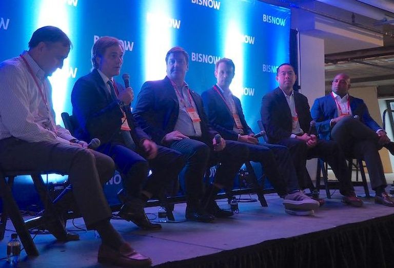 FCP's Lacy Rice, PNC's Christian Gorissen, EagleBank's Ryan Riel, Bonaventure's Dwight Dunton, Artemis Real Estate Partners' Michael Vu and Greysteel's TC Cosby. 