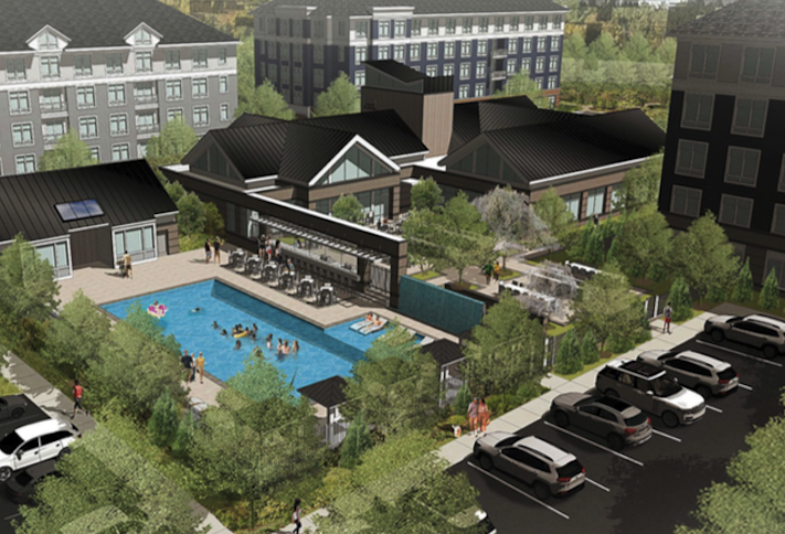 A rendering of the Mansions at Melford Town Center project in Bowie. 