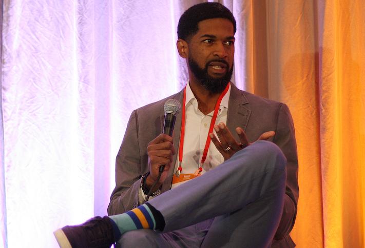 WeWork East Coast Head Errol Williams speaks at a Nov. 18 Bisnow event