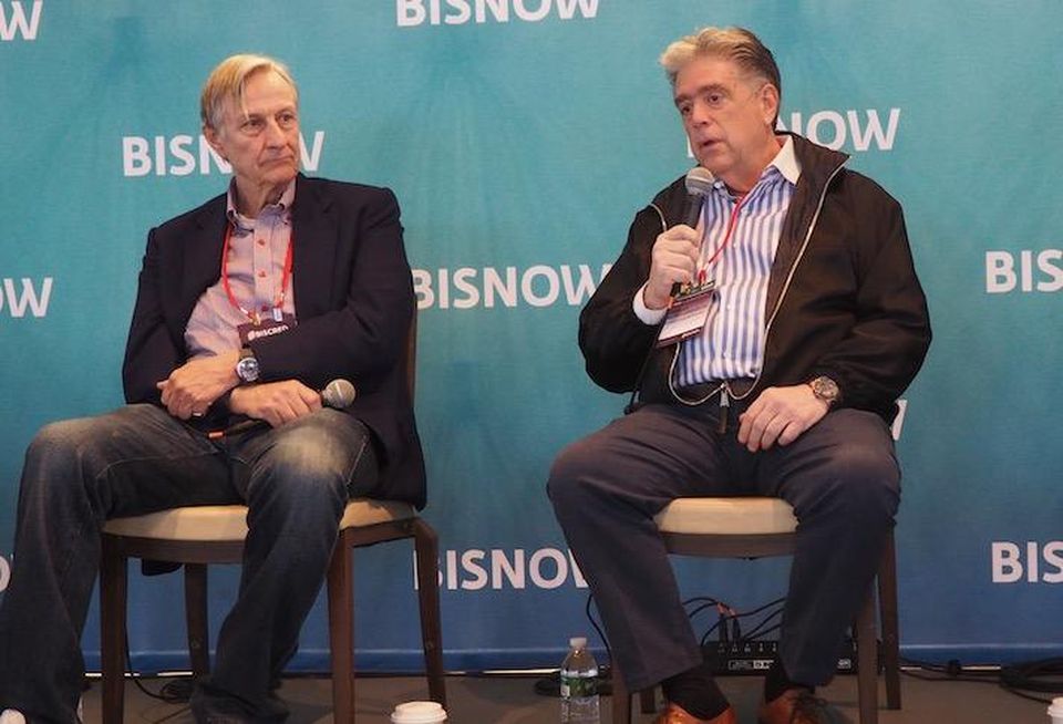 Eastbanc's Anthony Lanier and Papadopoulos Properties' Tom Papadopoulos debated bike lanes at Bisnow's D.C. Region Retail event in March.