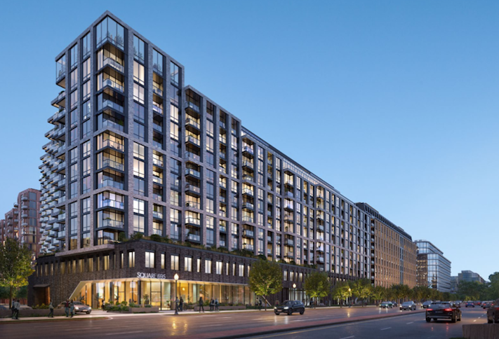 A rendering of WC Smith's 520-unit project at 850 South Capitol St. SE. 
