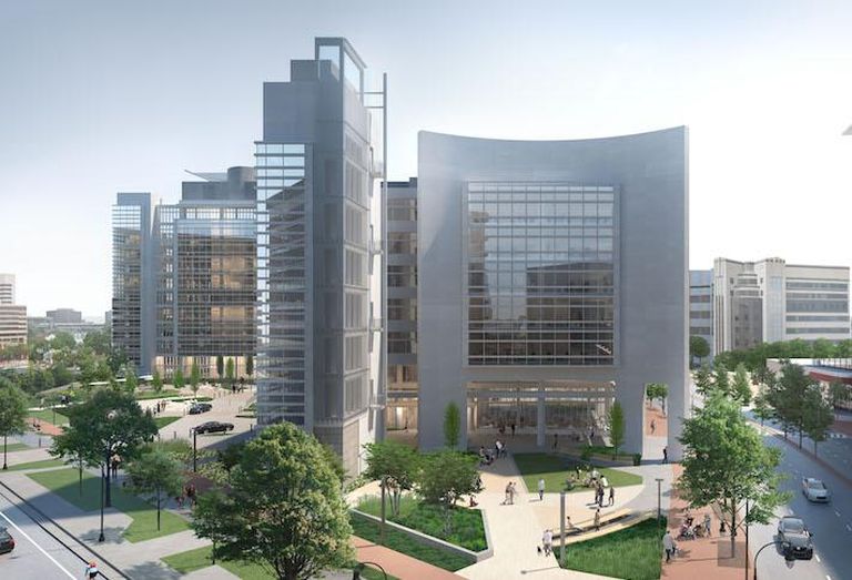 A rendering of Inventa Towers, the renovated former headquarters of Discovery Communications in Silver Spring