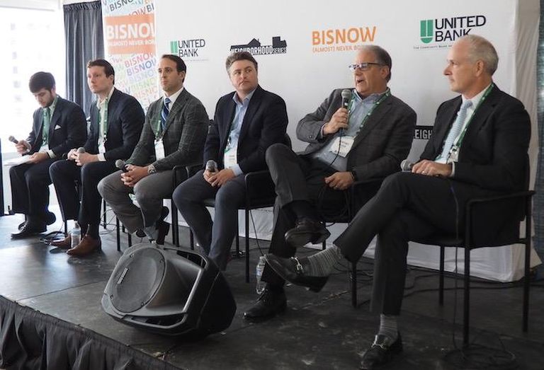 Bean Kinney & Korman's Matt Roberts, Jamestown's Mark Witschorik, Penzance's John Kusturiss, JBG Smith's Brian Cotter, Kimco's Geoff Glazer and LCOR's Harmar Thompson