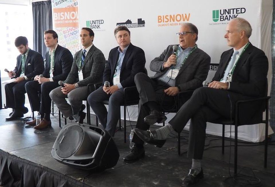 Bean Kinney & Korman's Matt Roberts, Jamestown's Mark Witschorik, Penzance's John Kusturiss, JBG Smith's Brian Cotter, Kimco's Geoff Glazer and LCOR's Harmar Thompson