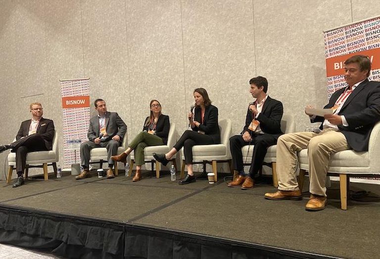 Vicinity Energy's Matt O'Malley, AHA Consulting Engineers' Adam Jennings, The City of Boston's Hannah Payne, WinnCos.' Christina McPike, Ecosystem Energy Services' Adam Shelly and E.L.M Consulting's Charlie Benzyk.