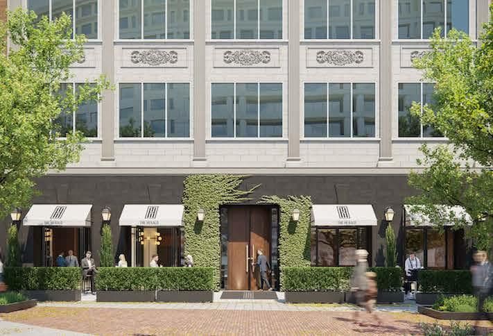 A rendering of the the renovated entrance to The Herald office building. 