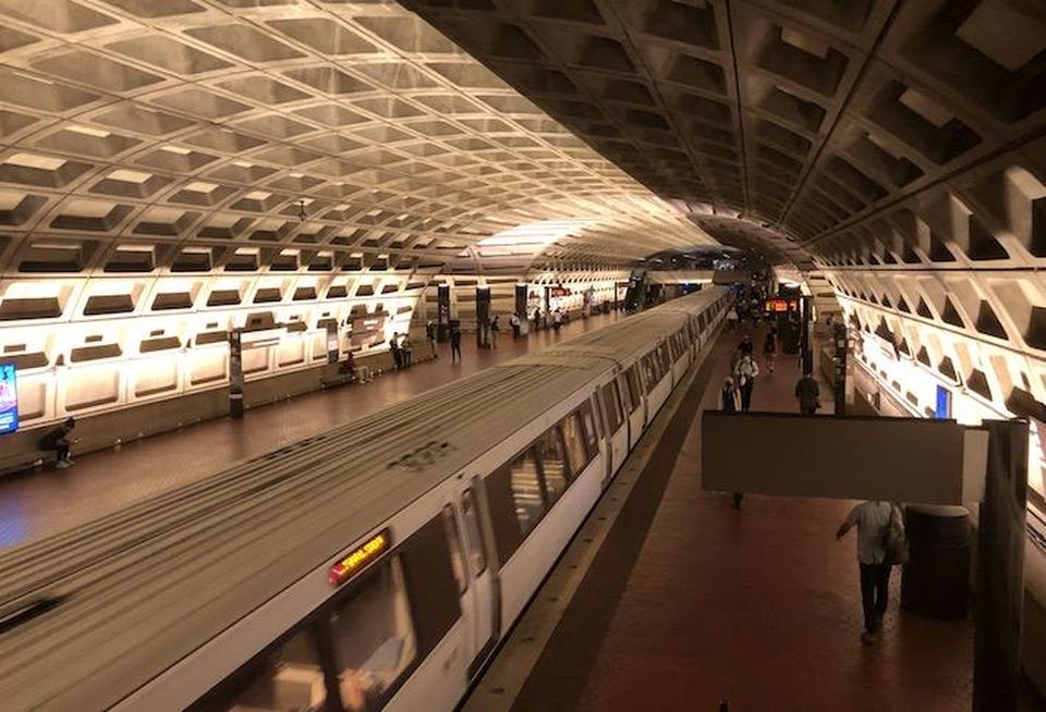 D.C.'s Metro Center station, one of the city's biggest downtown transit hubs, photographed Tuesday at 9 a.m. ET.