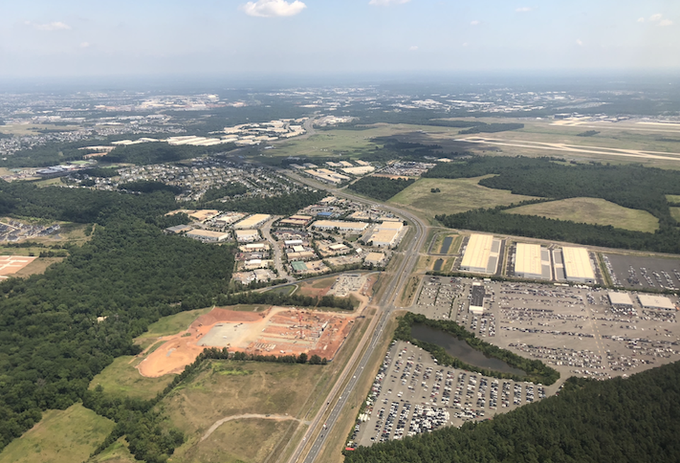 An aerial view of Loudoun County, Virginia. 