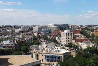 A view of D.C.'s central business district from the rooftop of 1333 New Hampshire Ave. NW. 