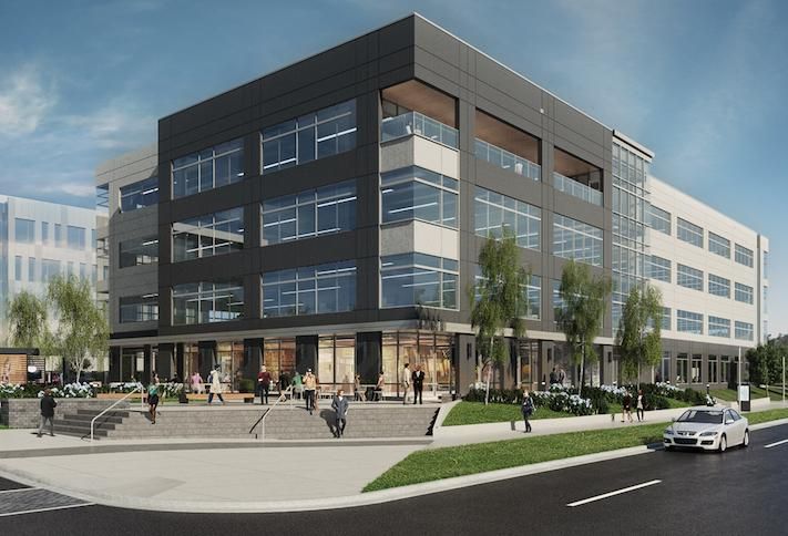 A rendering of the office building at 4600 River Road in College Park. 