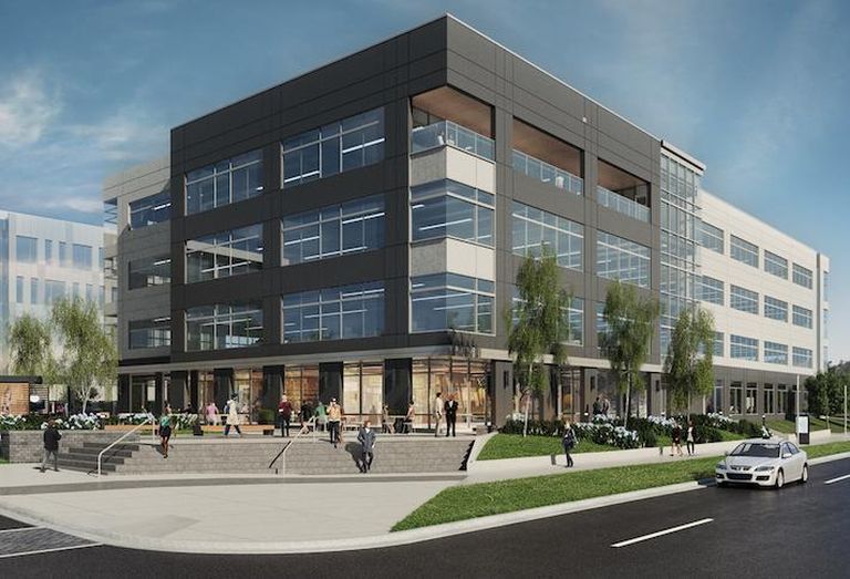 A rendering of the office building at 4600 River Road in College Park. 
