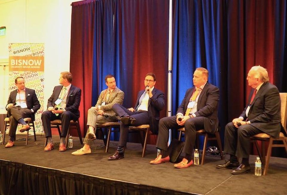 Transom's Bryan Lee, McDermott Quilty & Miller's Joseph Hanley, Gerding Edlen's Matt Edlen, Boston Realty Advisors' Jason Weissman, KIG Real Estate Advisors' Justin Krebs and Chestnut Hill Realty's Edward Zuker