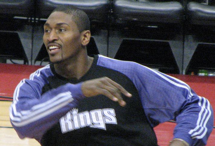 Metta Sandiford-Artest, then known as Ron Artest, playing with the Sacramento Kings in 2008. 