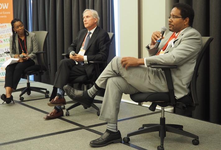 PGEDC's Ebony Stocks, Brandywine CEO Gerard Sweeney and University of Maryland President Darryll Pines. 