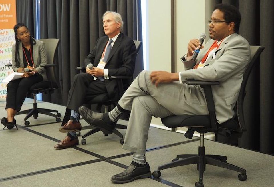 PGEDC's Ebony Stocks, Brandywine CEO Gerard Sweeney and University of Maryland President Darryll Pines.