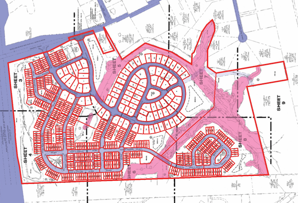 A site plan for the development on the Freeway Airport property in Bowie.