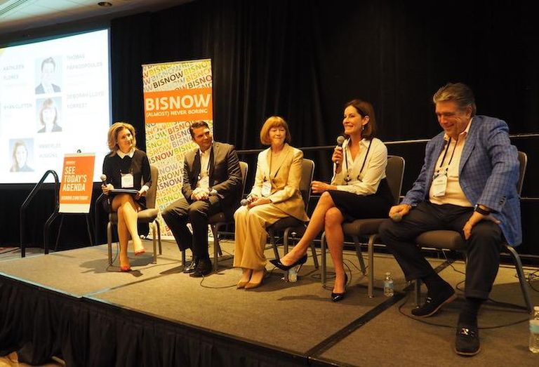 CSI DMC's Amberlee Huggins, EDSA's Ryan Clifton, Forrest Perkins' Deborah Lloyd Forrest, Trump Hotels' Kathleen Flores and Papadopoulos Properties' Tom Papadopoulos