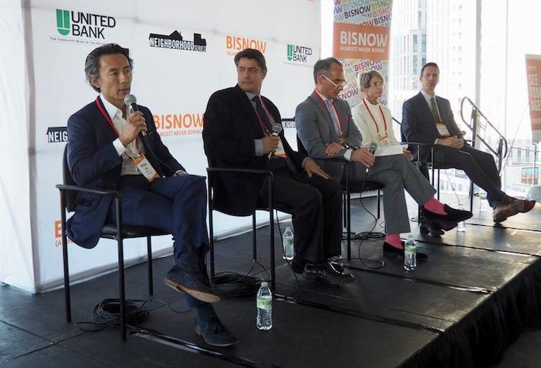 Morning Calm Management's Mukang Cho, Lerner's Jim Policaro, McGuire Woods' Gregory Riegle, Clemente Development's Juliann Clemente and PS Business Parks' Christopher Auth