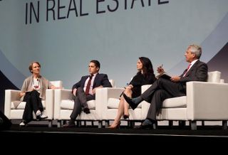 Jamestown's Cathy Pfeiffenberger, Lionstone's Andy Lusk, CPPIB America's Hilary Spann and PwC's Mitch Roschelle