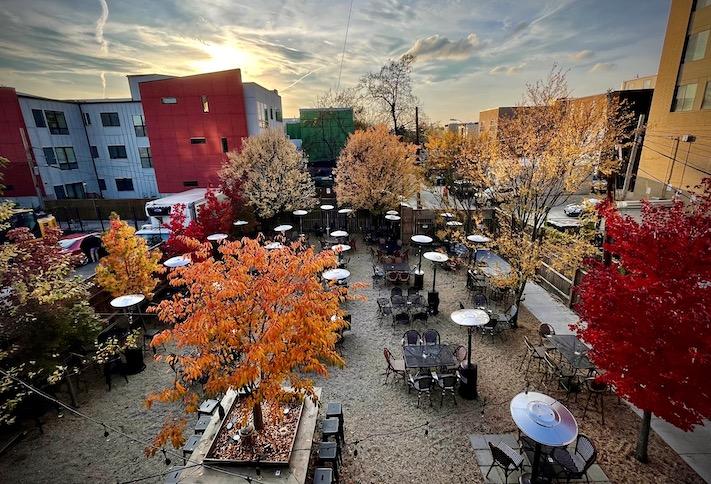 The outdoor patio at St. Vincent Wine on Georgia Avenue NW. 