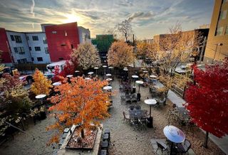 The outdoor patio at St. Vincent Wine on Georgia Avenue NW. 