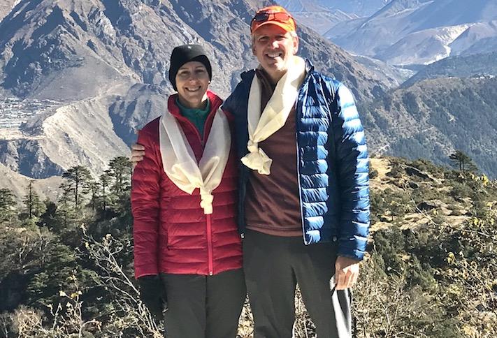 Jefferson Apartment Group CEO Jim Butz with his wife, Cynthia, at Mount Everest