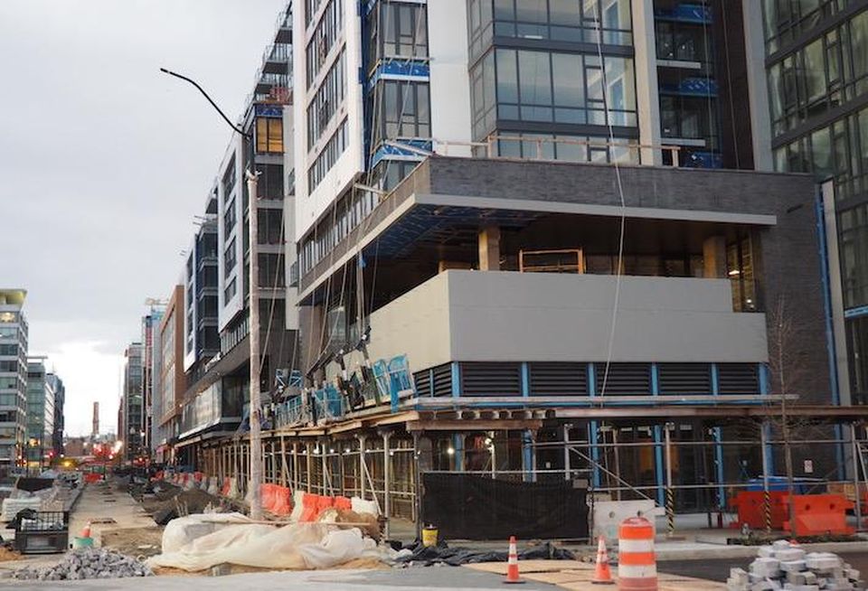 The corner of Jair Lynch's Half Street project, where Punch Bowl Social plans to open.