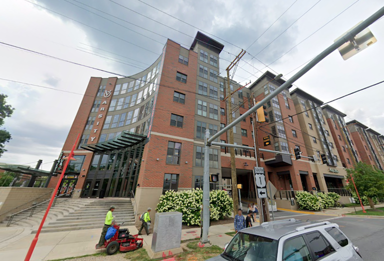 The Varsity student housing building at 8150 Baltimore Ave. in College Park. 
