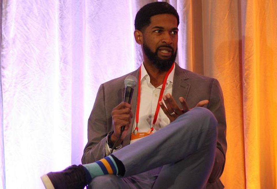 WeWork East Coast Head Errol Williams speaks at a Nov. 18 Bisnow event