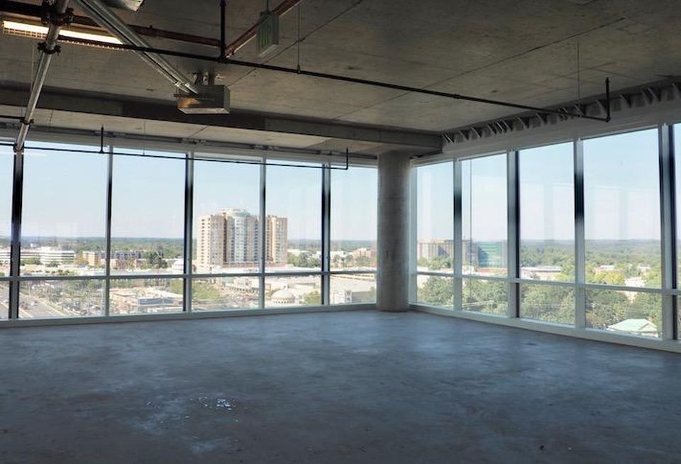 The available 11th-floor office space in the 909 Rose building.