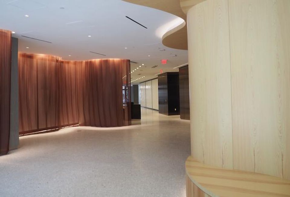 The lobby in Meridian Group's 1333 New Hampshire Ave. NW office building. 
