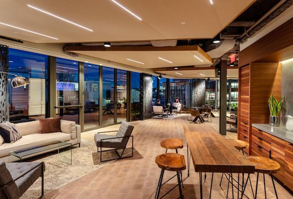 The penthouse common area in the 1701 Rhode Island Ave. NW office building