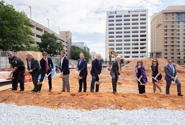 The Stonebridge development team and local officials breaking ground on the Avocet Tower project