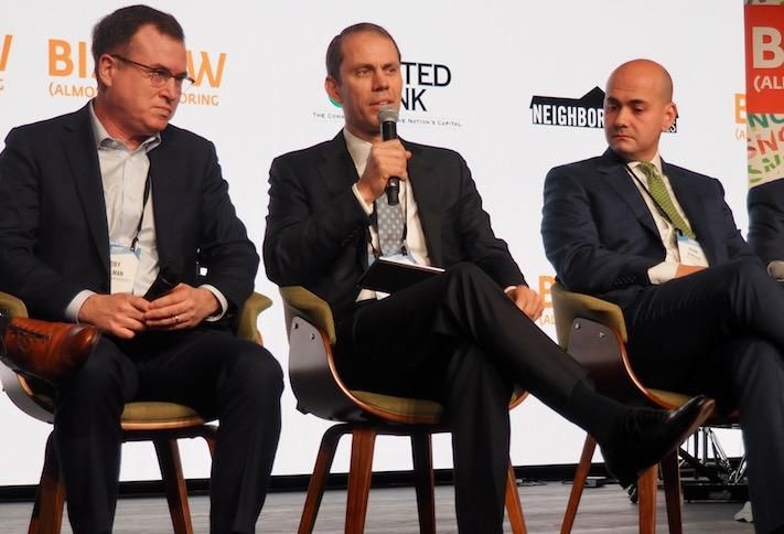 Brookfield's Toby Millman, GSA Public Buildings Service Commissioner Dan Mathews and Lincoln Property Co.'s Adam Biberaj