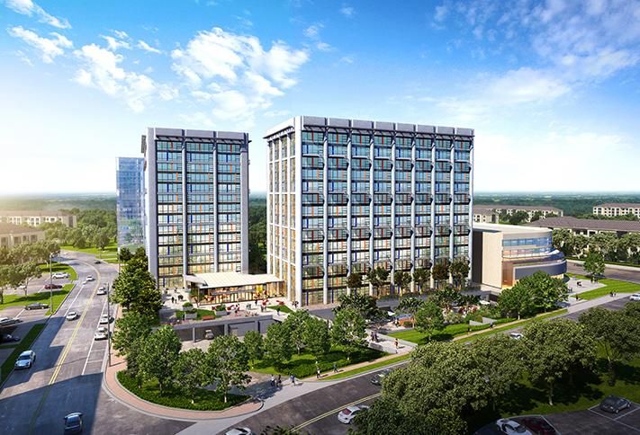 A rendering of the office-to-apartment conversion project at the Park Center complex in Alexandria. 