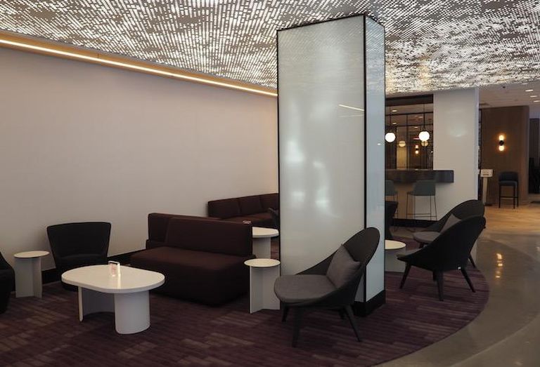 The first floor lounge area at the Yotel Washington D.C. 