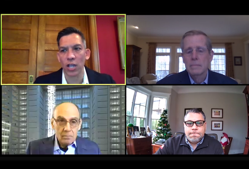Clockwise from top left: FD Stonewater's Norman Dong, Holland & Knight's Bob Mackichan, Cushman & Wakefield's Darian Leblanc and Gensler's Bob Peck. 