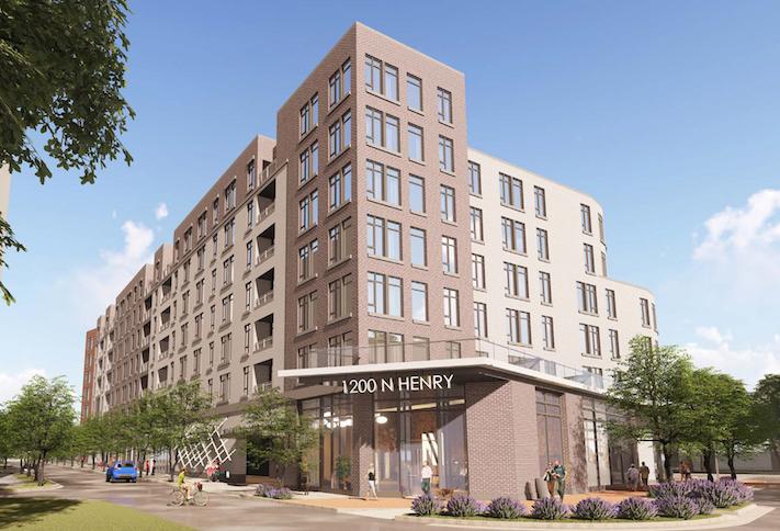 A rendering of the development planned at 1200 North Henry St. in Alexandria